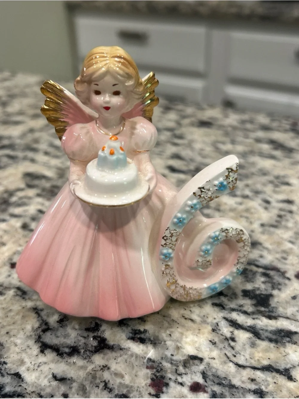 Josef Original 6 Year Old Birthday Angel Girl Figurine Cake Topper/ Shelf Sitter
